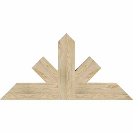 Ekena Millwork Saratoga Rough Sawn Timber Gable Bracket, Douglas Fir, 48"W x 24"H x 4"D x 6"F, 12/12 Pitch GBW048X24X0406SAR00RDF